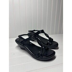 Womens 8 Born Black Savory Strappy Thong Sandals Open Toe Casual Leather